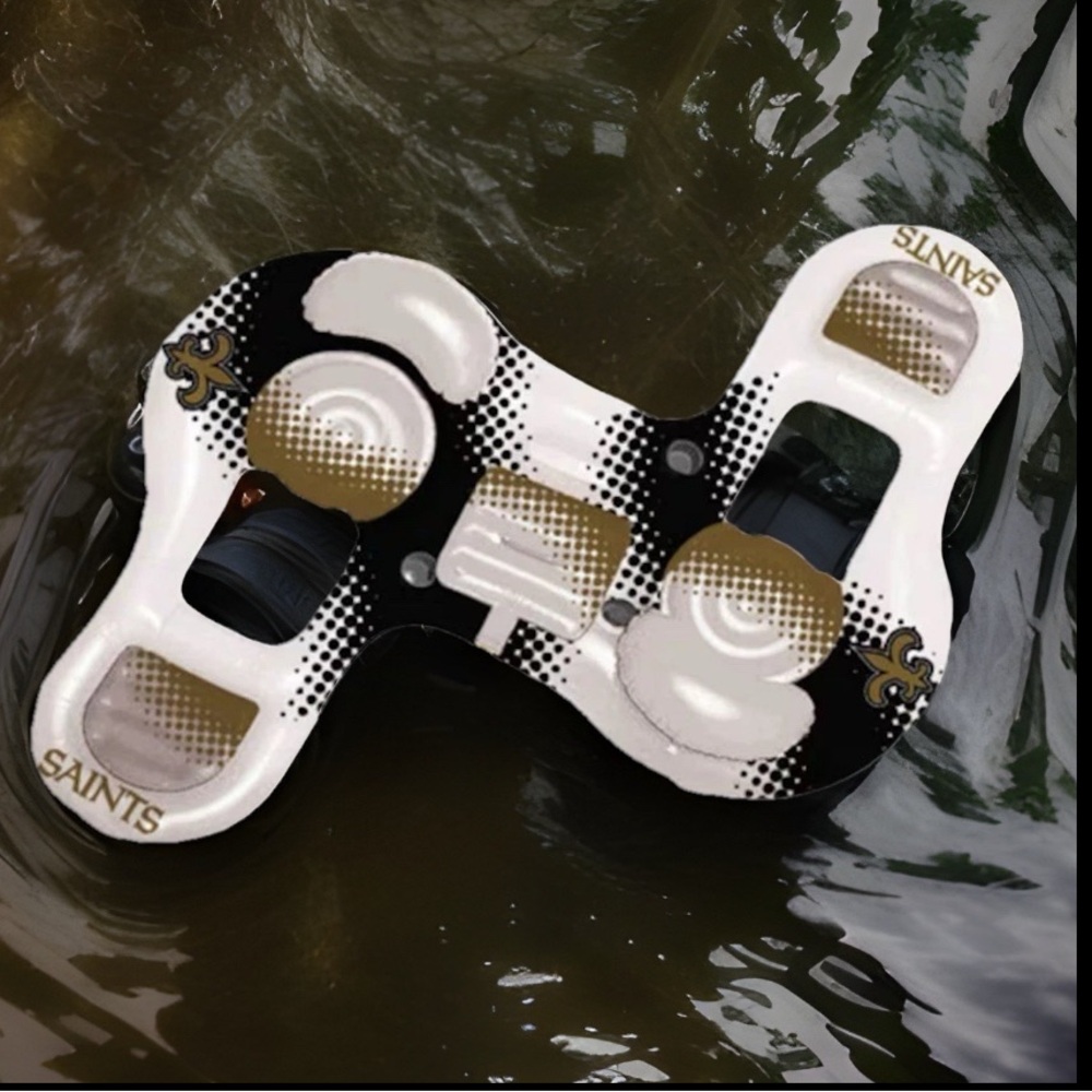 Saints NFL Inflatable Pool Float with Black and Gold Design